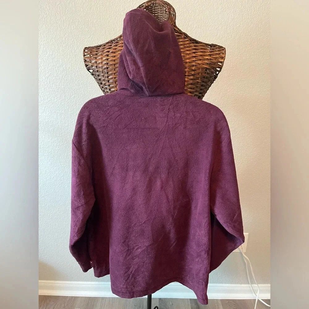 Winnie The Pooh purple Hoodie Womens M 1/4 Zip Pullover Piglet Falling Leaves - Picture 5 of 5